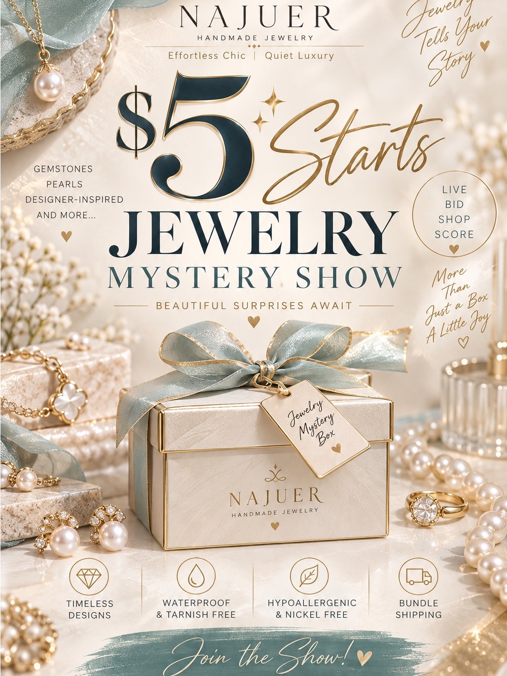 (100-199)  $6.49 Flat Rate SHIP Genuine Handmade Pearl MYSTERY BOX 🎁💍